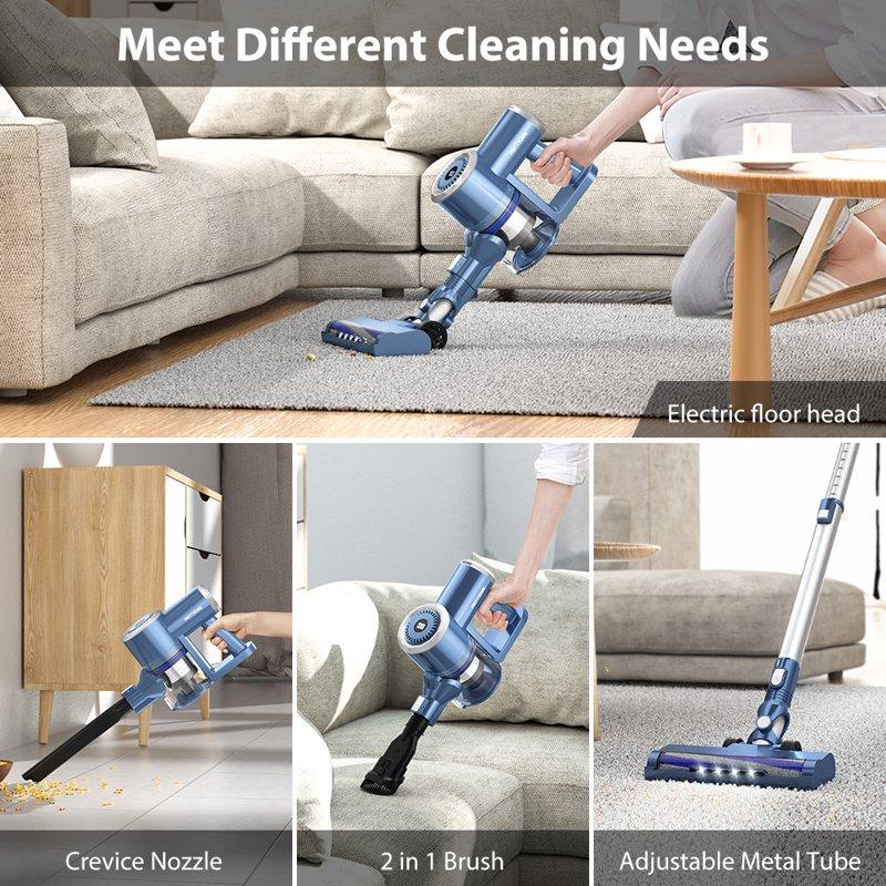 Prettycare Cordless Stick Vacuum Cleaner Lightweight Upright For Carpet Hard Floor Pet Hair W200