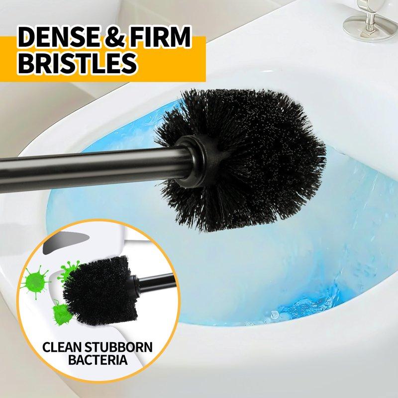 Propuri 2 In 1 Toilet Plunger And Brush Set Extended Handle Plunger Bathroom Cleaning Tools Black