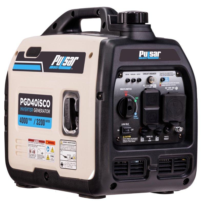 Pulsar 4000-Watt Super Quiet Gas Powered Inverter Generator with CO Sentry