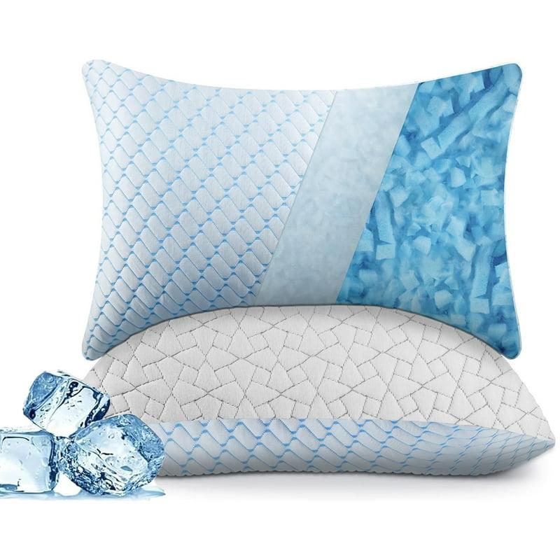 Puredown Memory Foam Pillows King Size Set Of 2 Temperature Regulating Reversible Summer Cooling Pillow For Sleeping 2 Pack Adjustable Cube Pillow For Side Sleepers Back Stomach Hot Sleepers