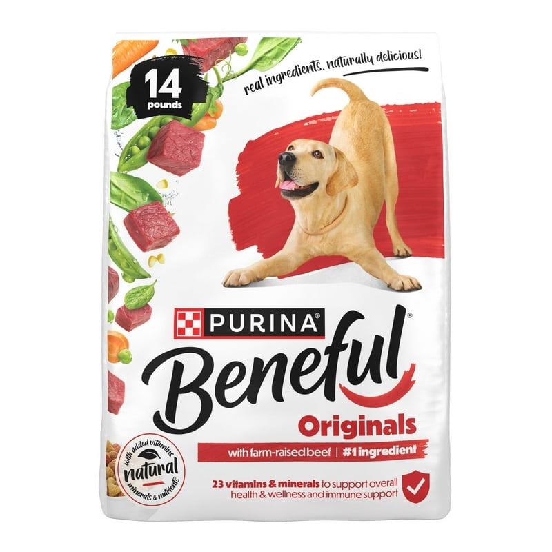 Purina Beneful Originals with Farm-Raised Beef Natural Dry Dog Food Recipe with Added Vitamins Minerals and Nutrients 14 lb Bag