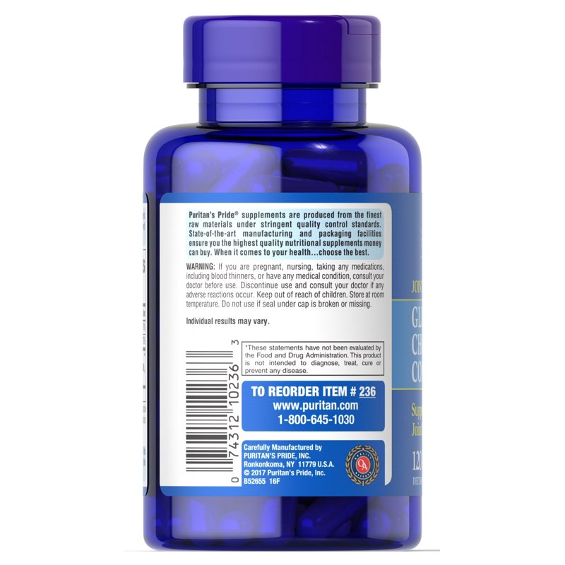 Puritans Pride Glucosamine Chondroitin Complex Capsules 120 Count