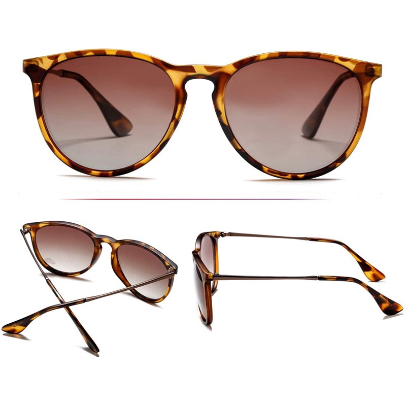 QiShi Vintage Round Sunglasses For Women Men Classic Retro Designer Style-Leopard