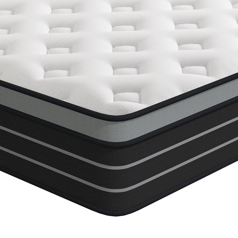 Queen Mattress 12 Inch Hybrid Innerspring Mattress for Pressure Relief Motion Isolation Medium Firm CertiPUR-US Certified