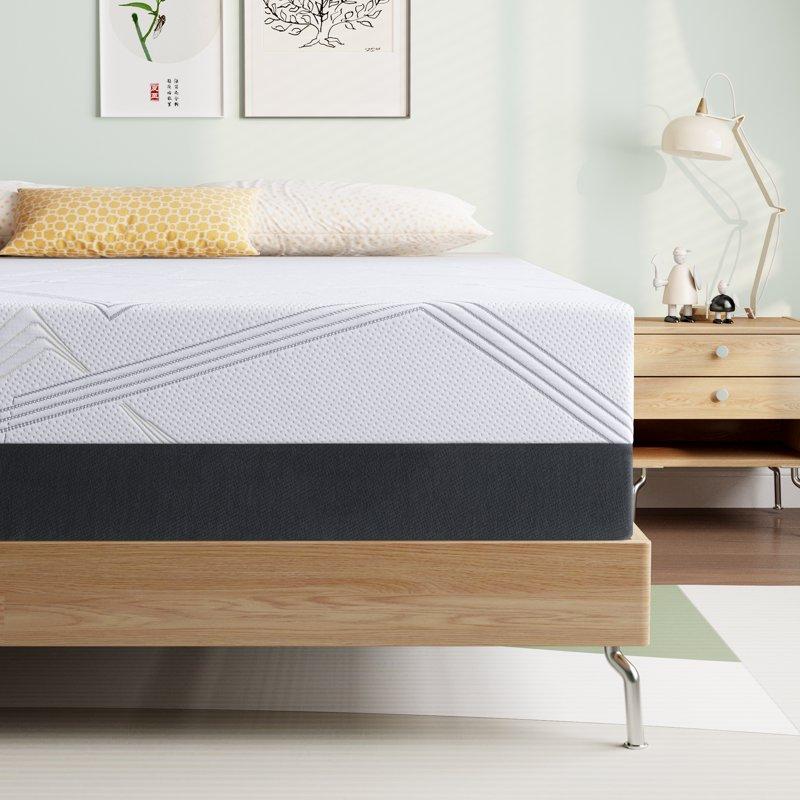 Queen Mattress FCCTO 10" Medium Gel Memory Foam Mattress In A Box For Adult