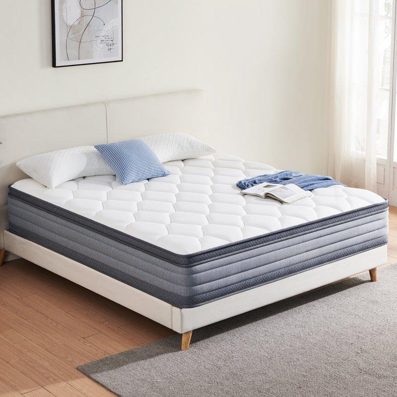 Queen Mattress JIAVA 12" Queen Innerspring Mattress Hybrid Pocket Spring Bed In A Box