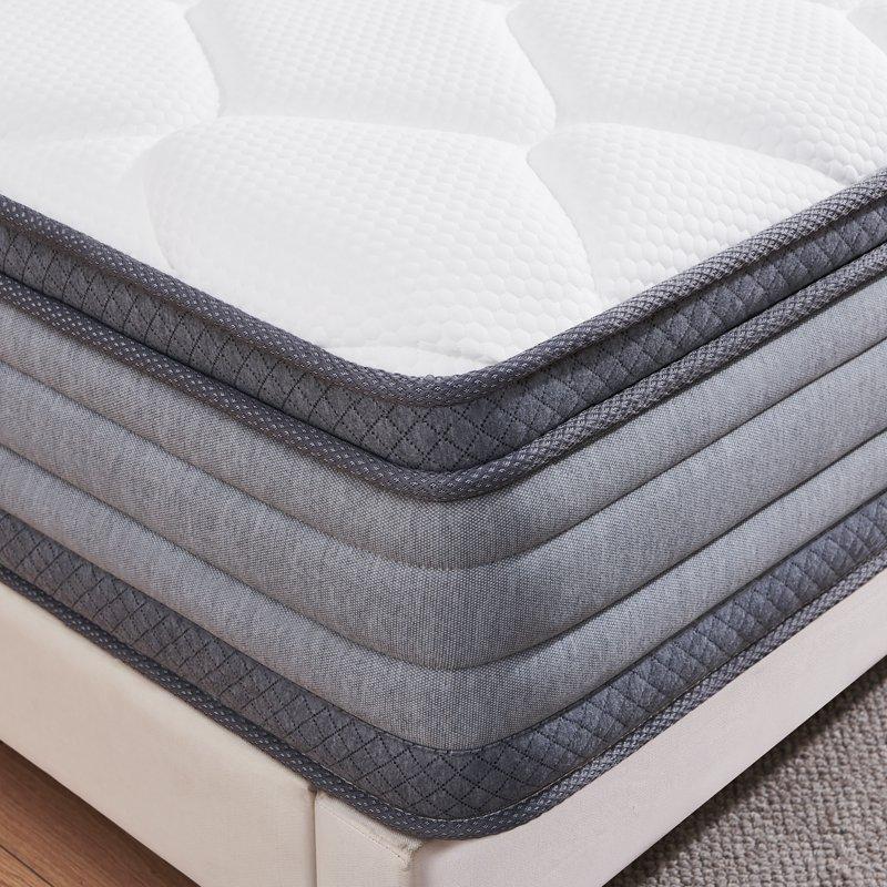 Queen Mattress JIAVA 12" Queen Innerspring Mattress Hybrid Pocket Spring Bed In A Box