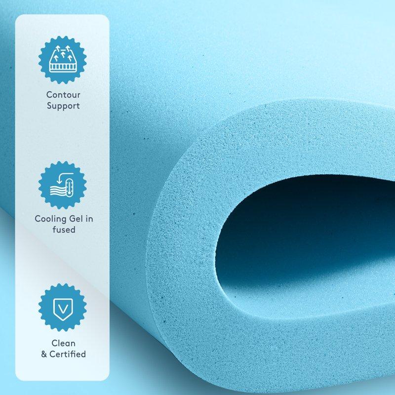 Queen Size Dual Layer 4 Inch Memory Foam Mattress Topper 2 Inch Gel Memory Foam And 2 Inch Cooling Pillow Top Mattress Pad Cover For Back Pain Medium Support