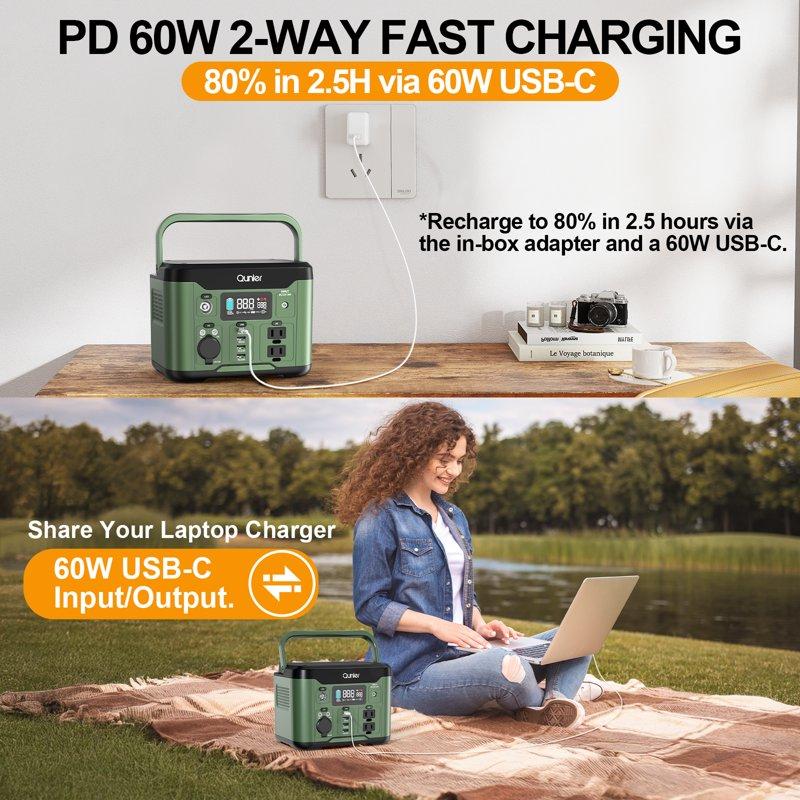 Qunler PEP-S300 300W Portable Power Station (296Wh/80 000mAh) 5-in-1 Solar Generator With 60W PD Input & Output Fast Charging