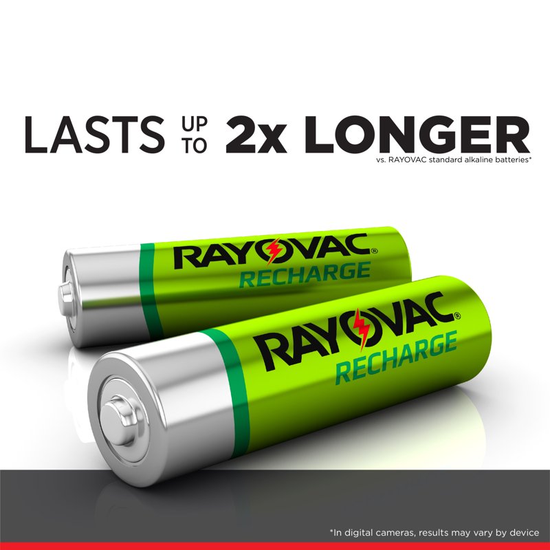 Rayovac Rechargeable AA Batteries (4 Pack) NiMH Double A Batteries