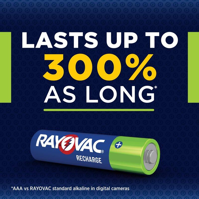 Rayovac Rechargeable AAA Batteries (4 Pack) Triple A Batteries