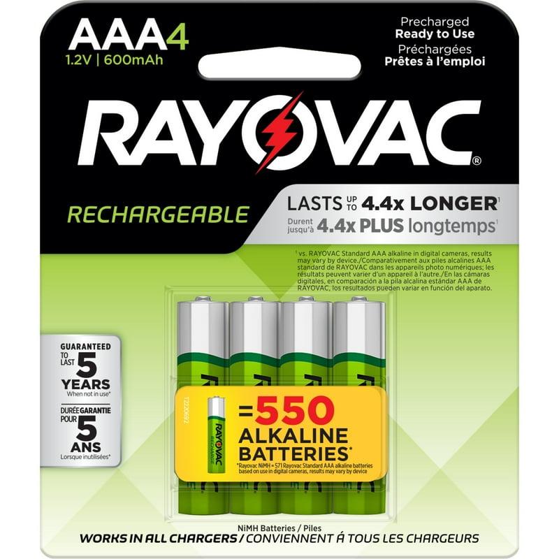 Rayovac Rechargeable AAA Batteries (4 Pack) Triple A Batteries