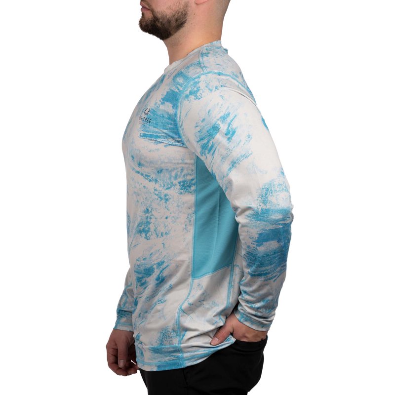 Realtree Aspect Crystal Blue Men's Long Sleeve Performance Fishing Tee