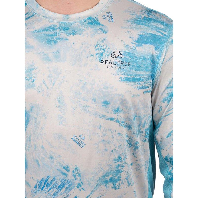 Realtree Aspect Crystal Blue Men's Long Sleeve Performance Fishing Tee