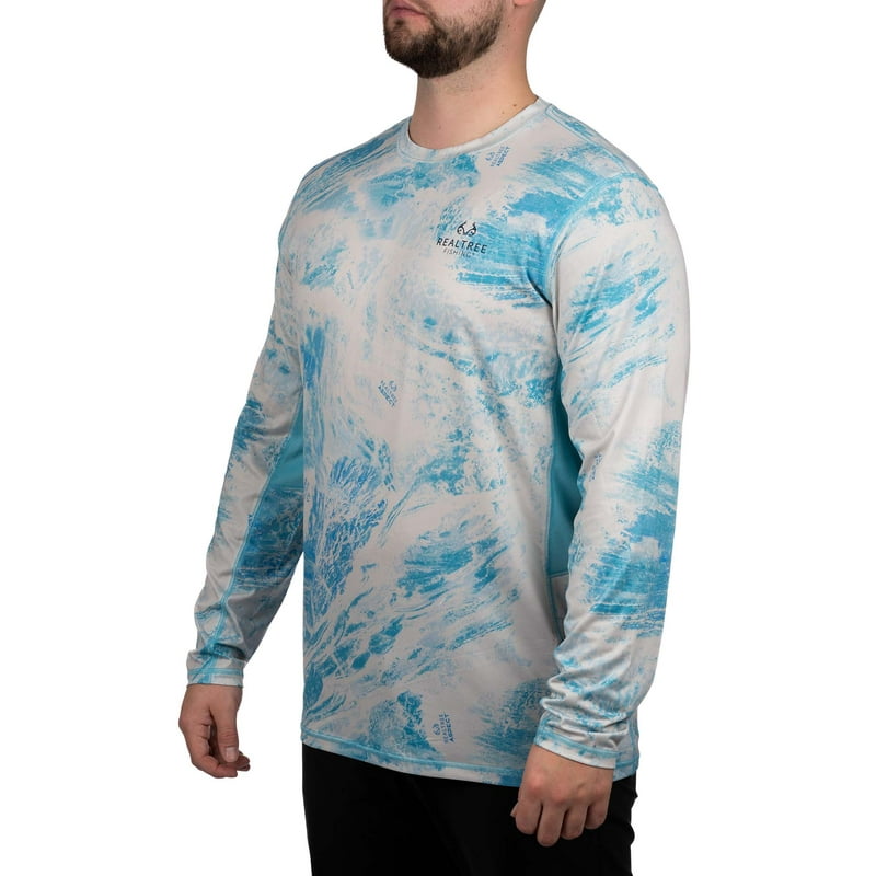 Realtree Aspect Crystal Blue Men's Long Sleeve Performance Fishing Tee