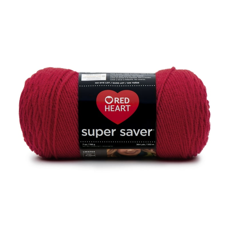 Red Heart® Super Saver® 4 Medium Acrylic Yarn Cherry Red 7oz/198g 364 Yards
