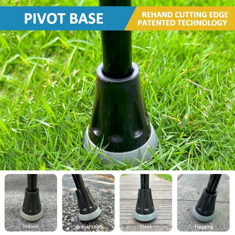 REHAND Adjustable Foldable Walking Cane For Seniors - Lightweight Heavy Duty Canes With Non-Slip Grip Collapsible Design (Black)