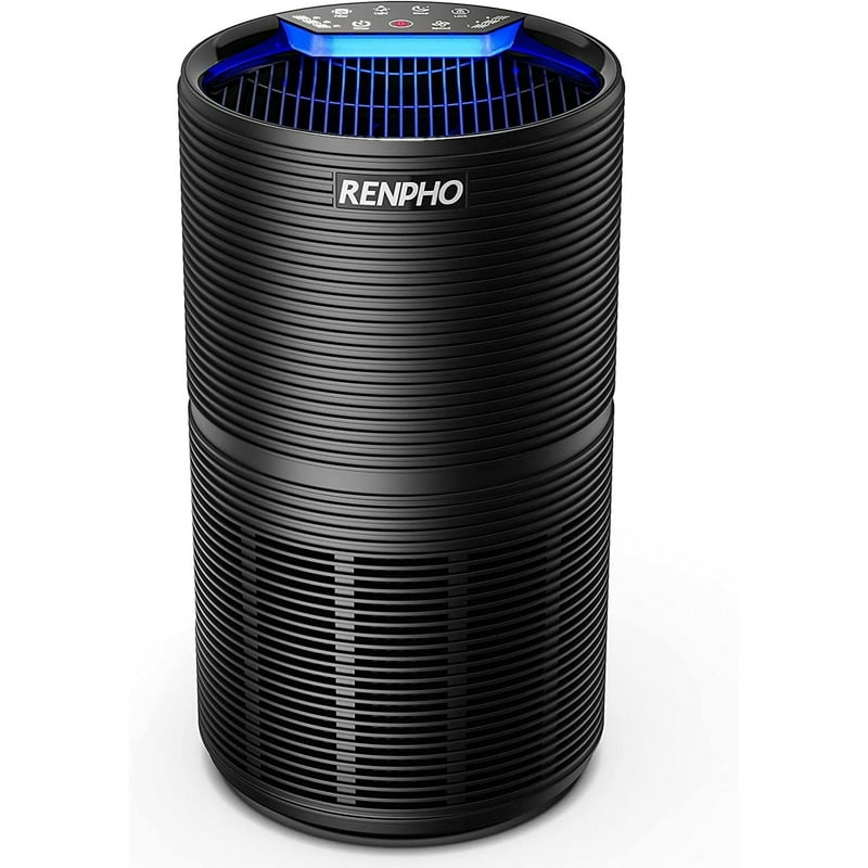 RENPHO Air Purifier For Home Large Room Up To 1500 Sq.ft/h 5-Stage H13 HEPA Filter Air Cleaner For Allergies And Asthma Pet Hair Smokers Odors Dust Pollen Model AP088-B