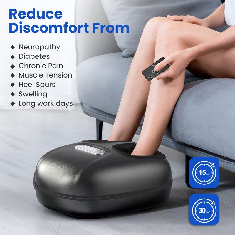 Renpho Shiatsu Foot Massager With Heat For Neuropathy Tired Foot Blood Circulation FSA HSA Eligible Black Birthday Gifts For Mom Dad Men