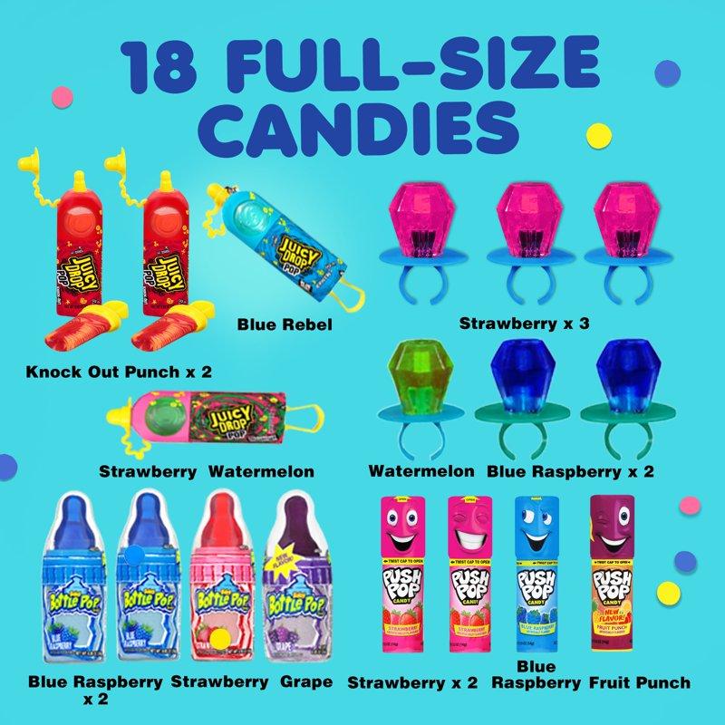 Ring Pop Push Pop Baby Bottle Pop Juicy Drop Pop Lollipop Variety Pack 12.4 Oz 18 Pieces