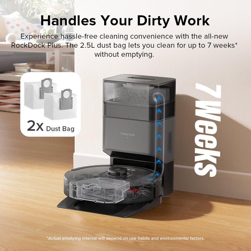 Roborock Q5 DuoRoller+ Robot Vacuum Self-Emptying 5500 Pa Suction DuoRoller Brush