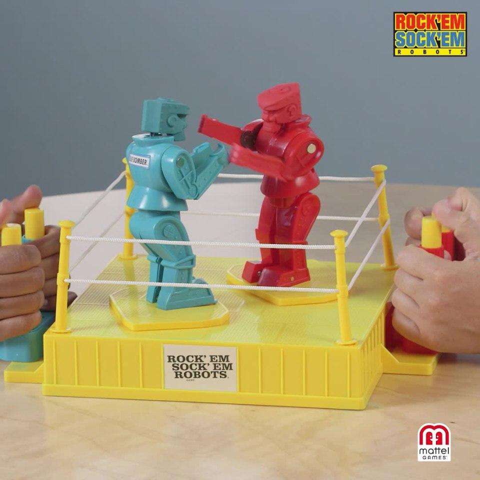 Rock 'Em Sock 'Em Robots Kids Game Fighting Robots With Red Rocker & Blue Bomber