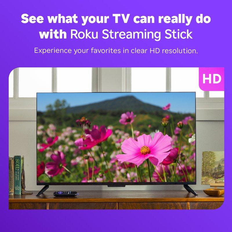 Roku Streaming Stick HD 2025 - HD Roku Streaming Device For TV With Voice Remote - Free & Live TV