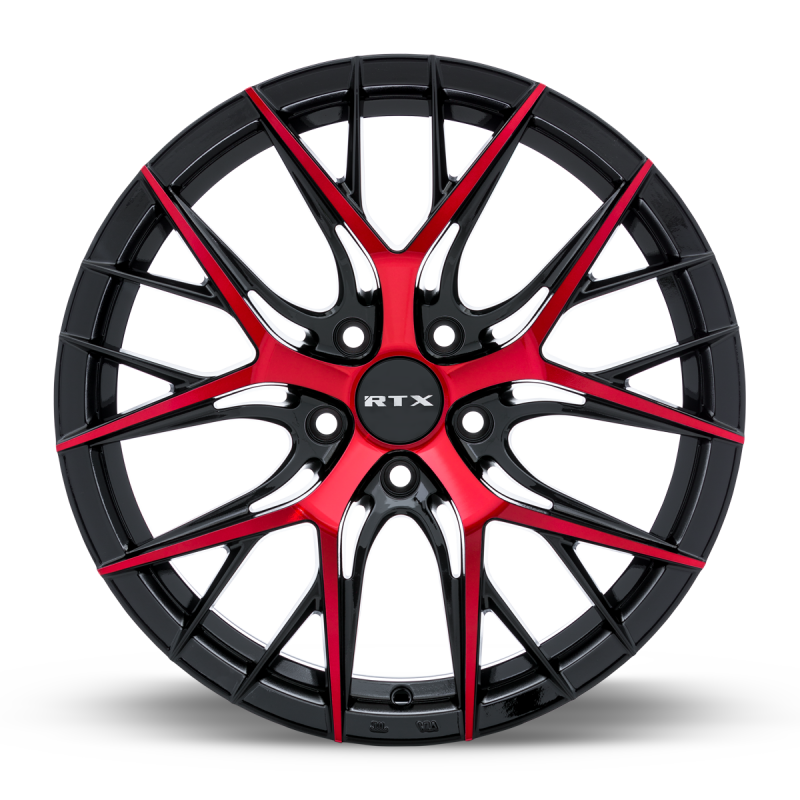 RTX Valkyrie 18x8 5x114.3 ET40 CB73.1 Gloss Black Machined Red Wheel