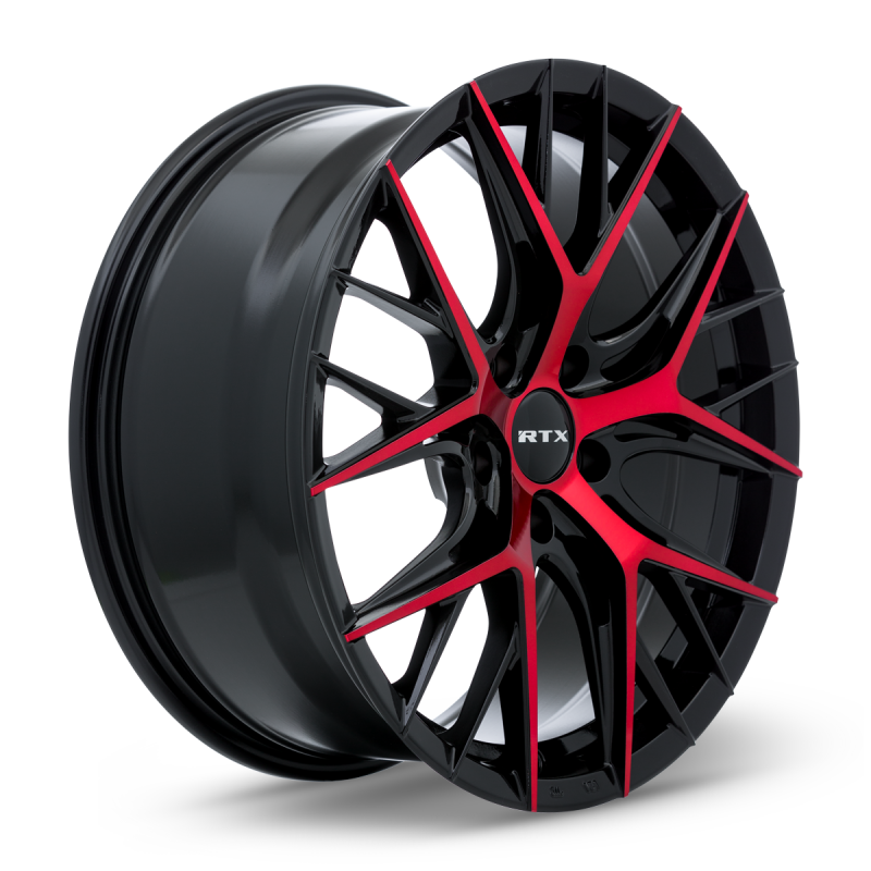 RTX Valkyrie 18x8 5x114.3 ET40 CB73.1 Gloss Black Machined Red Wheel