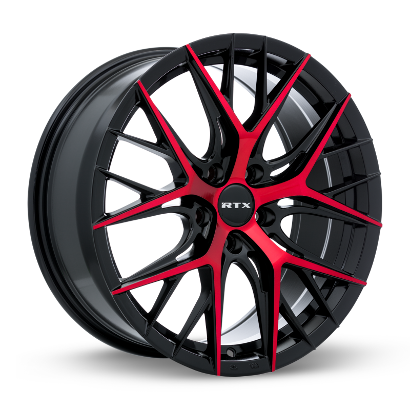 RTX Valkyrie 18x8 5x114.3 ET40 CB73.1 Gloss Black Machined Red Wheel