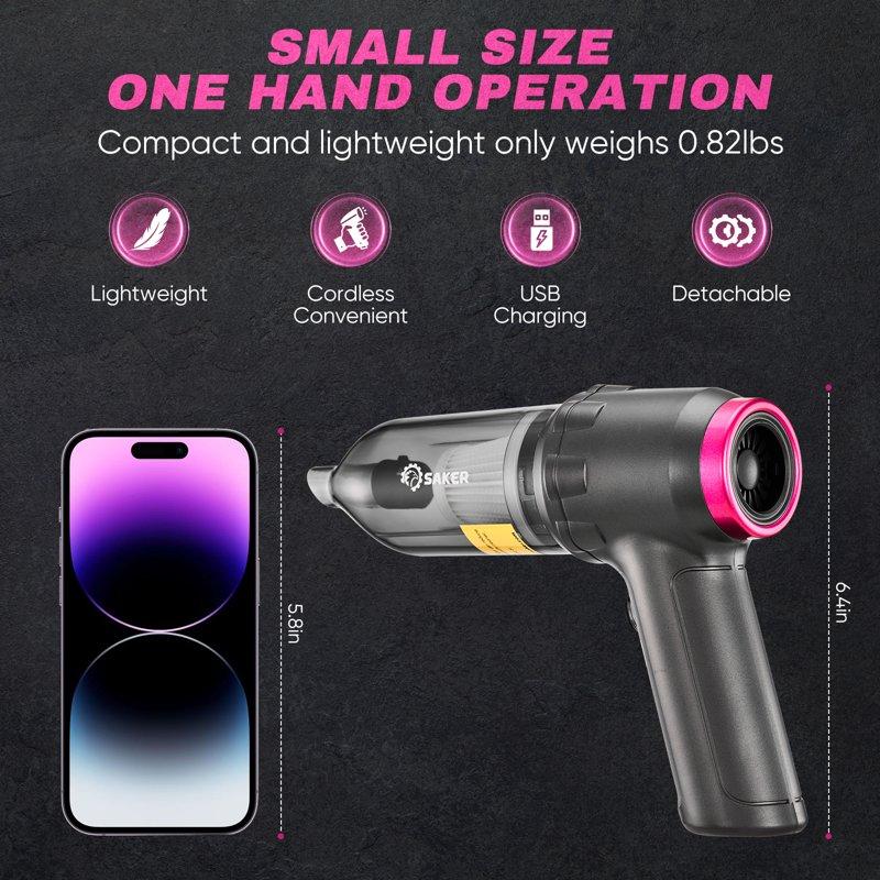 Saker 3-in-1 Car Vacuum Cleaner With 16000PA Powerful Suction Cordless Handheld Vacuum Cleaner With Multi-Nozzles For Car Home Office Pet