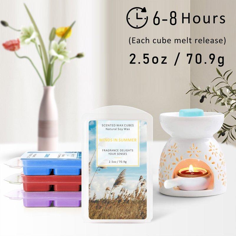 SCENTORINI Wax Melts Scented Wax Cubes For Warmers Sea Breeze Lavender Linen Winds In Summer Cherry Espresso Raspberry & Cinnamon Blush Peony 2.5 Oz(8 Pack)