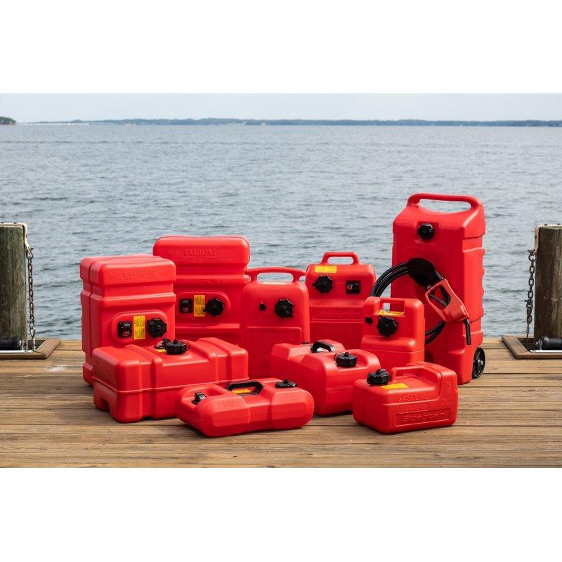 Scepter Neptune Marine Fuel Tank 6 Gallon Gas Can For Outboard Engines - Durable Polyethylene Build