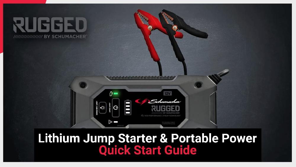 Schumacher Electric Rugged 1200A Lithium Car Battery Jump Starter And Power Pack/Jump Box USB Charging 12V Sport Auto And Marine Batteries SL1668