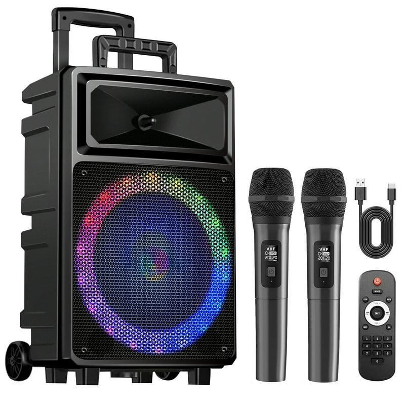 Seenda Karaoke Machine With 2 Wireless Microphones Bluetooth Speaker And Portable PA System – Includes FM Radio And 12" Woofer For Party