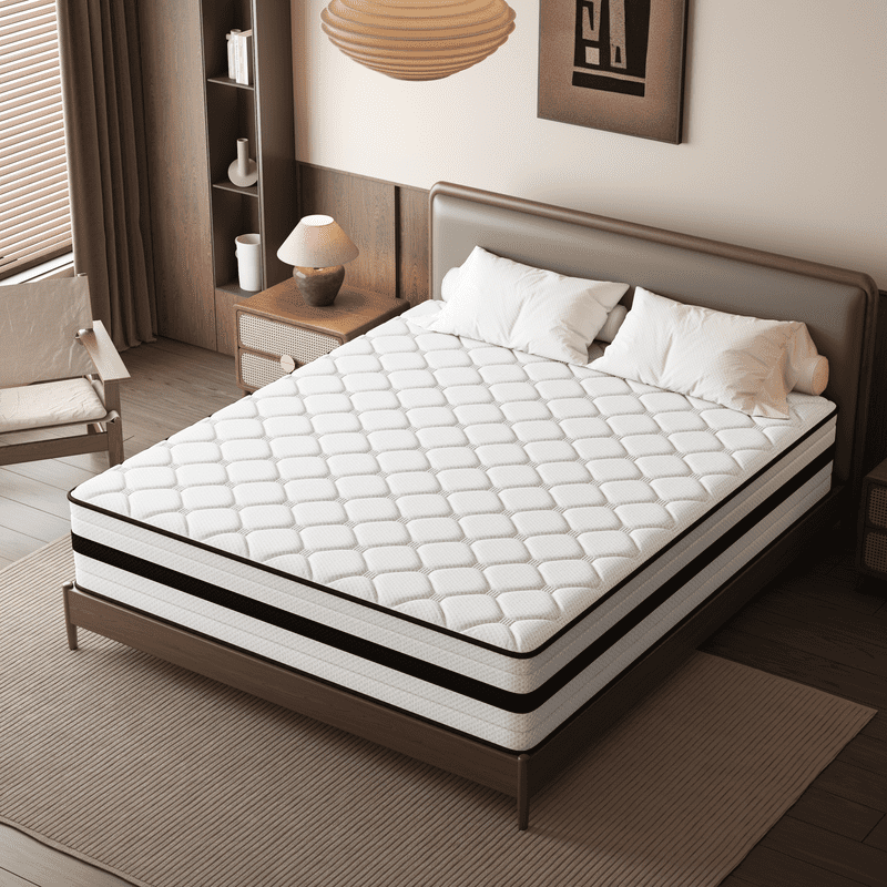 SEEUO Queen Mattress 12 Inch Hybrid Mattress In A Box With Memory Foam & Individual Pocket Spring For Edge Support Pressure Relief Medium Firm CertiPUR-US