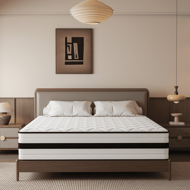 SEEUO Queen Mattress 12 Inch Hybrid Mattress In A Box With Memory Foam & Individual Pocket Spring For Edge Support Pressure Relief Medium Firm CertiPUR-US