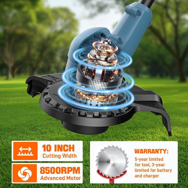 SENIX 20V 2-Tool Cordless Combo Kit 10-Inch String Trimmer & Variable Speed Leaf Blower (One 4.0Ah Battery And Charger Included) S2K2B1-03