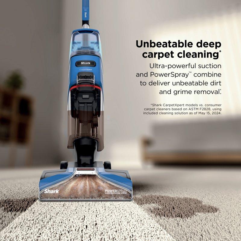 Shark® CarpetXpert™ Upright Carpet & Area Rug Cleaner Perfect For Pets Lightweight & Powerful Dirt Grime & Odor Removal Carpet Shampooer Cleaning Solution Blue EX121BRN