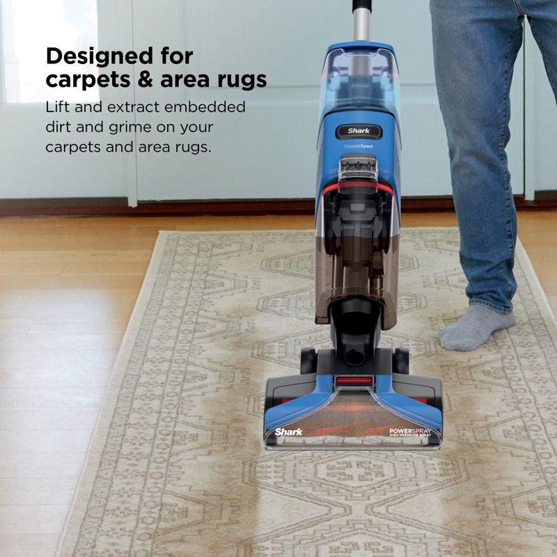 Shark® CarpetXpert™ Upright Carpet & Area Rug Cleaner Perfect For Pets Lightweight & Powerful Dirt Grime & Odor Removal Carpet Shampooer Cleaning Solution Blue EX121BRN