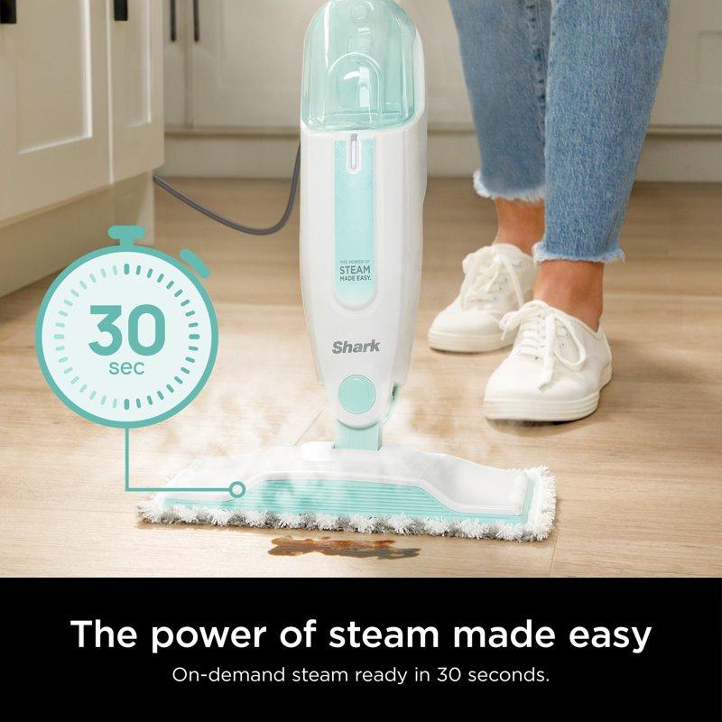 Shark Steam Mop For Sanitizing* Sealed Hard Floors Removable Water Tank Machine Washable Pad Lightweight S1000WM