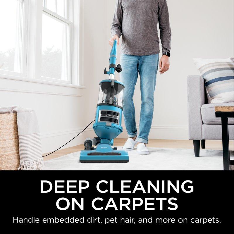 Shark Upright Vacuum Navigator Lift-Away With Powerful Suction Bagless Hard Floor And Carpet Large Dust Cup Hepa Filter Swivel Steering Upholstery & Crevice Tool NV380 Blue