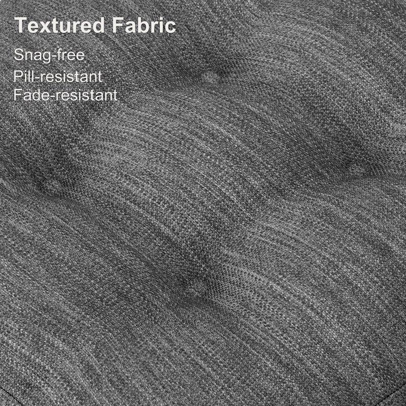 Shinnwa Chair Cushions With Ties 3.5" Thick Tufted Memory Foam Chair Pads Set Of 4 Dual-layer Comfy Seat Cushions For Kitchen Dining Chairs 16.5" X 16.5" Patent Design Non-Slip Bottom Gray