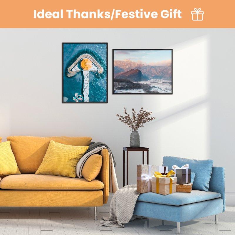 Sindcom 16x20 ABS Picture Frames Gallery Wall Poster Frames Set Of 5 Black