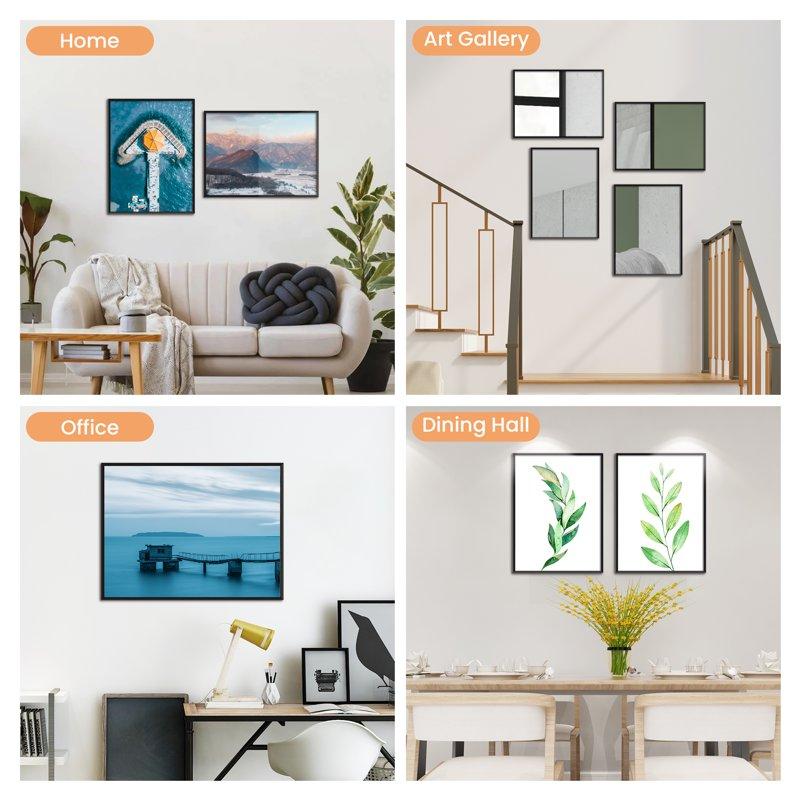 Sindcom 16x20 ABS Picture Frames Gallery Wall Poster Frames Set Of 5 Black