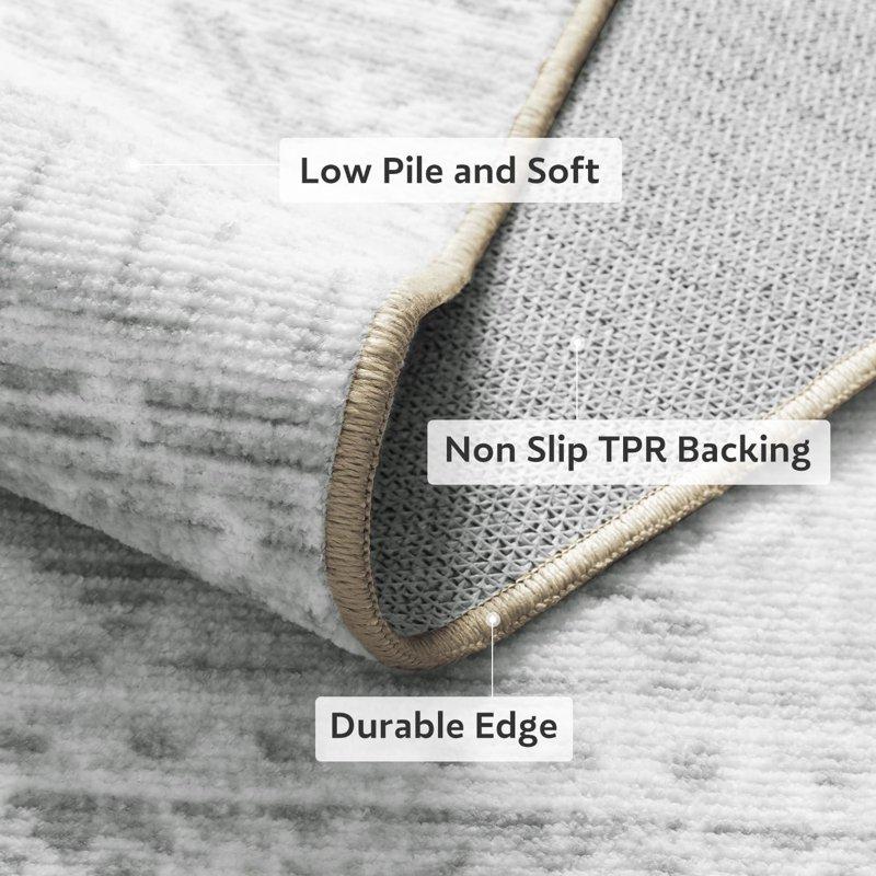 SIXHOME 5'x8' Area Rugs For Living Room Washable Rugs Boho Geometric Living Room Rug Moroccan Neutral Carpet Non Slip Soft Distressed Rugs For Bedroom Dining Room Office Modern Home Decor Gray
