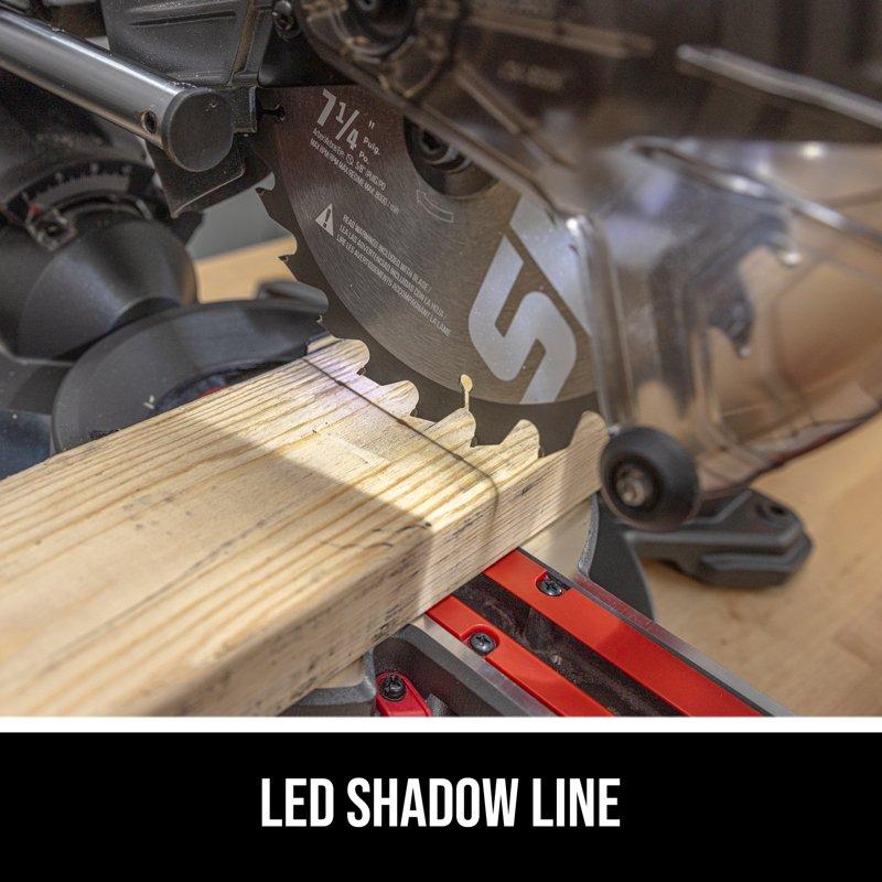 SKIL MS6316-00 10 Amp 7-1/4" Single Bevel Miter Saw With Compact Rail System & LED Shadow Line