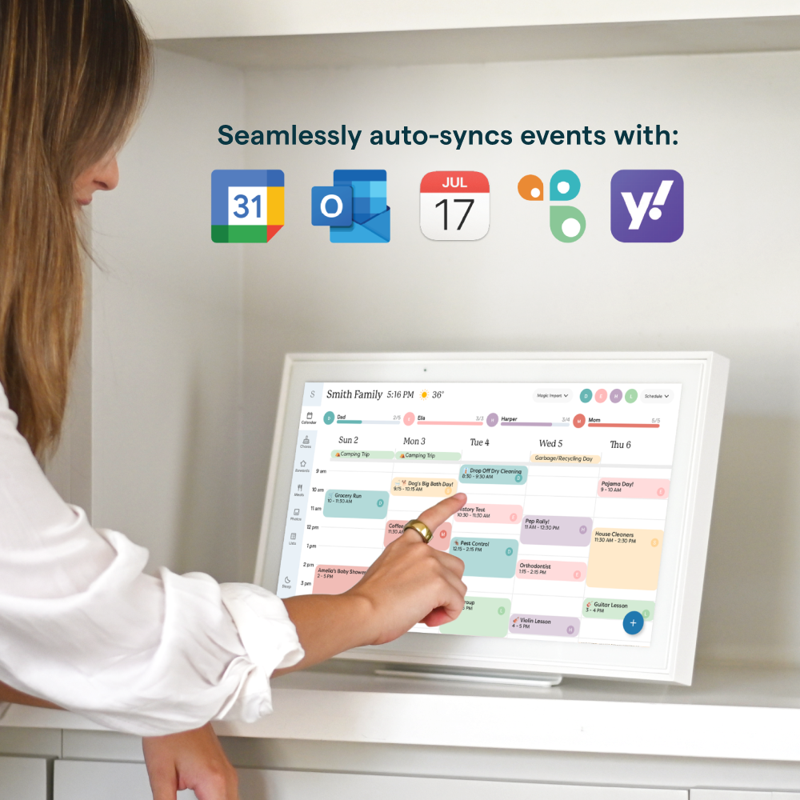 Skylight 15 Inch All-in-One Touchscreen Family Calendar And Chore Chart Wall Calendar White