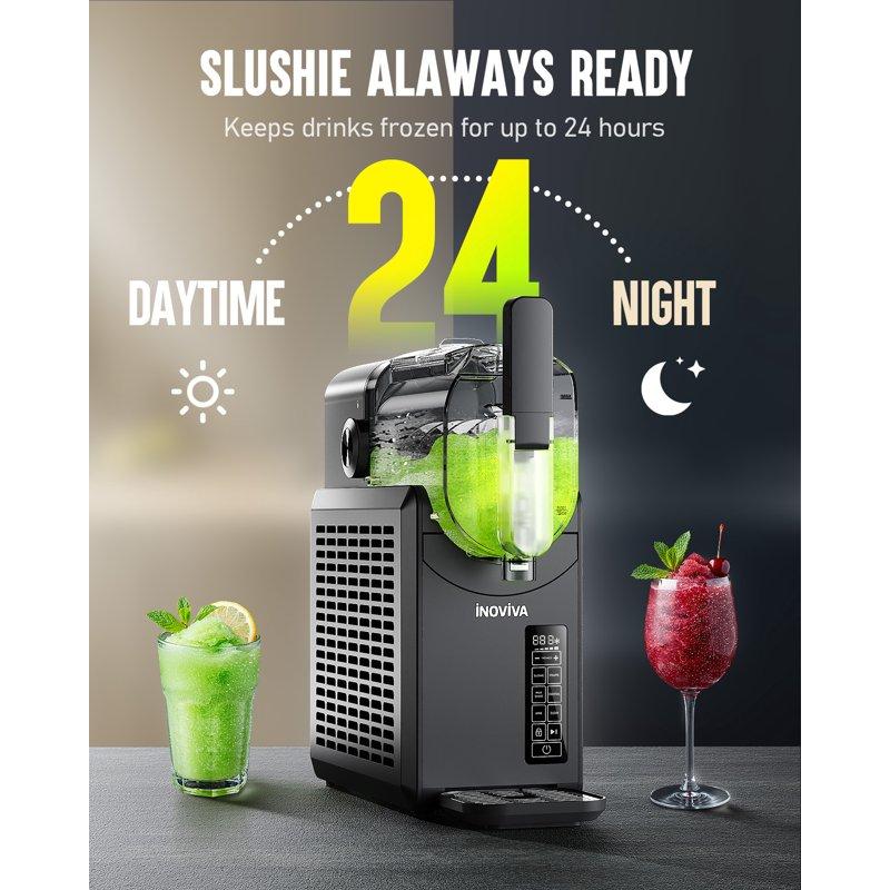 Slushie Machine No Ice Needed 88 Oz INOVIVA Slushy Machine For Home With Self-Cleaning Function Professional Frozen Drink Maker 5 Preset Programs Frozen Margaritas Frappés Milkshake And More