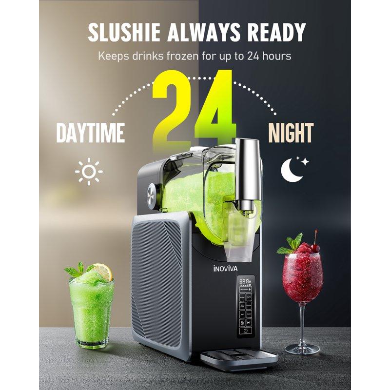 Slushie Machine No Ice Needed INOVIVA 68 Oz Frozen Drink Maker For Home With Self-Cleaning 5 Preset Programs Frozen Margaritas Frappés Milkshake And More